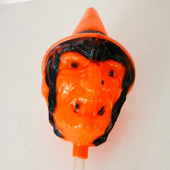 Sherwood Industries Other - Vintage Blow Mold Witch Head Candy Tube Topper *AS IS